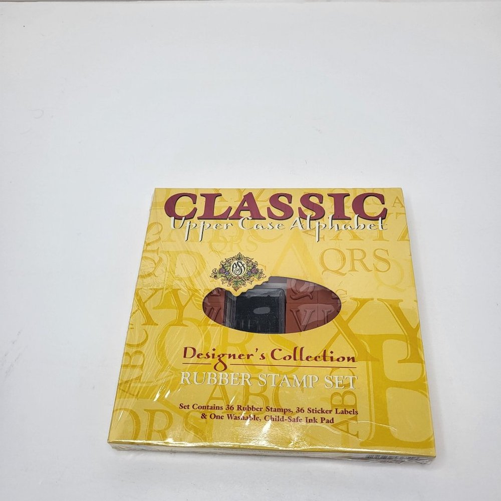 Classic PSX Rubber Stamps Alphabet Upper Case No Ink Pad‎ Boxed SK802 36 Stamps